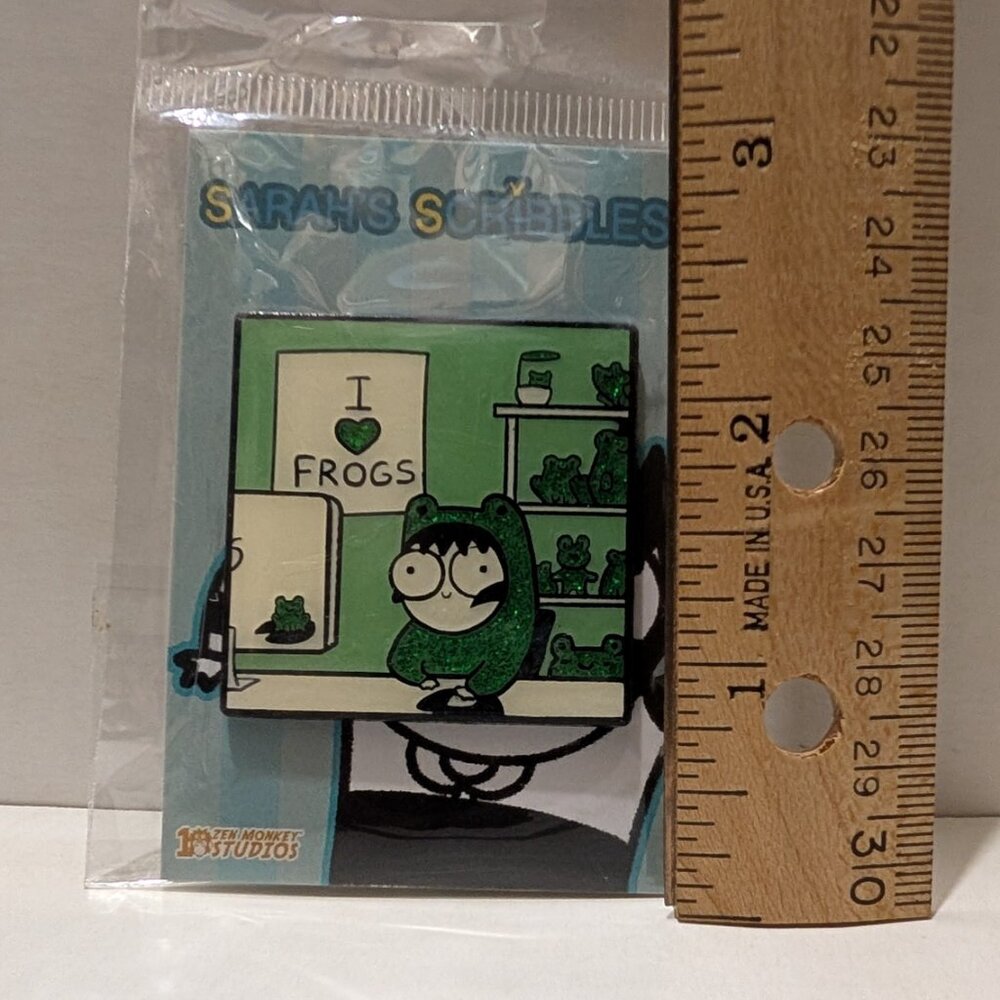 Sarahs Scribbles I Love Frogs Enamel Pin Official Collectible Badge - Picture 2 of 2
